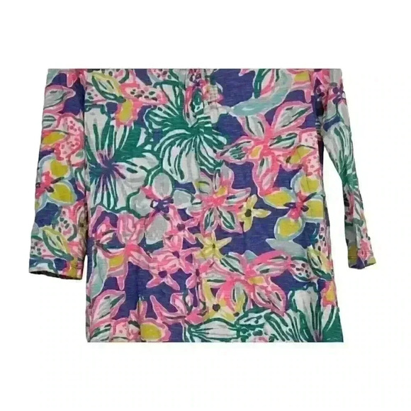 Lilly Pulitzer Dress Size XS Multicolor Floral Amberly Swing Iris Blue Casa Azul - Picture 10 of 11